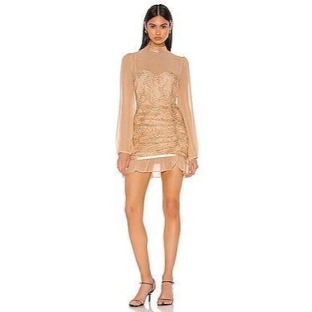 Nude & Black midi dress